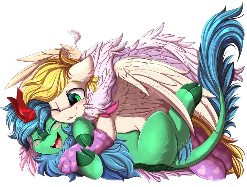 Size: 3509x2650 | Tagged: safe, artist:pridark, derpibooru import, oc, oc:exist, oc:lex rudera, unofficial characters only, hybrid, kirin, pegasus, pony, blushing, clothes, cloven hooves, cute, eyebrows, eyebrows visible through hair, eyes closed, feather, floppy ears, glasses, high res, horn, image, kirin oc, lying down, male, on back, one eye closed, open mouth, paws, png, simple background, smiling, socks, spread wings, tickling, transparent background, wings