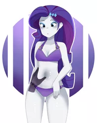 Size: 2114x2685 | Tagged: safe, artist:morusae, derpibooru import, rarity, equestria girls, abstract background, belly button, clothes, female, hand, image, jpeg, male, male pov, offscreen character, offscreen male, pov, solo, swimsuit