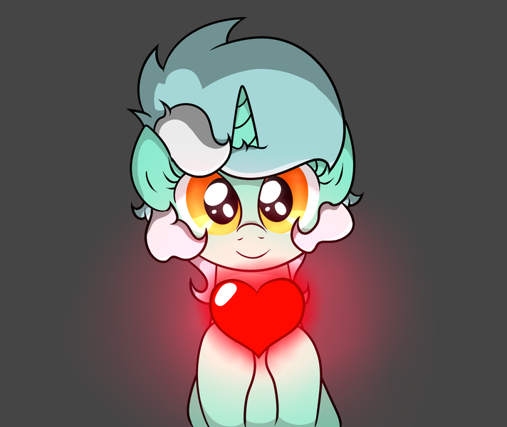 Size: 1806x1522 | Tagged: safe, artist:background basset, derpibooru import, lyra heartstrings, pony, unicorn, bust, cute, gray background, happy, heart, image, lyrabetes, png, simple background, solo