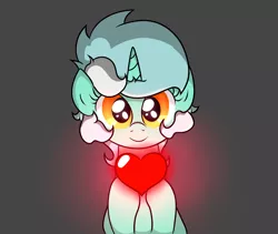 Size: 1806x1522 | Tagged: safe, artist:background basset, derpibooru import, lyra heartstrings, pony, unicorn, bust, cute, gray background, happy, heart, image, lyrabetes, png, simple background, solo