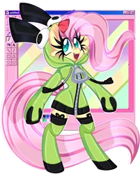 Size: 1280x1595 | Tagged: safe, artist:ladylullabystar, derpibooru import, fluttershy, pegasus, pony, semi-anthro, antonymph, bipedal, cheek fluff, clothes, cosplay, costume, cute, fluttgirshy, hoodie, image, kigurumi, open mouth, png, shyabetes, simple background, transparent background, vylet pony