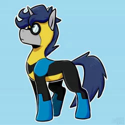 Size: 2480x2480 | Tagged: safe, artist:jellysiek, derpibooru import, oc, unofficial characters only, pony, unicorn, high res, horn, image, jpeg, male, simple background, solo, stallion, superhero, unicorn oc