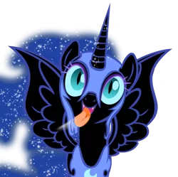 Size: 1024x1020 | Tagged: safe, derpibooru import, nightmare moon, alicorn, pony, cute, female, image, licking, mare, moonabetes, open mouth, open smile, png, smiling, solo, tongue out, vector
