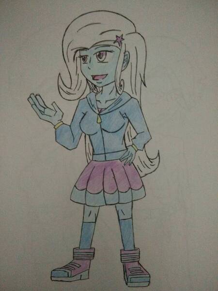 Size: 780x1040 | Tagged: safe, artist:enatsuki, derpibooru import, trixie, equestria girls, image, jpeg, traditional art