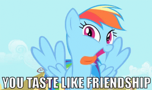 Size: 498x295 | Tagged: safe, derpibooru import, edit, edited screencap, screencap, rainbow dash, pegasus, pony, a bird in the hoof, season 1, animated, female, gif, image, open mouth, rainbow dash is best facemaker, silly, silly pony, solo, text, tongue out