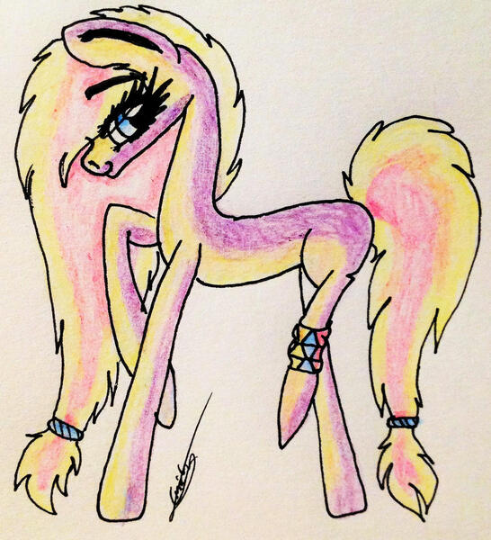 Size: 1535x1686 | Tagged: safe, artist:beamybutt, derpibooru import, oc, unofficial characters only, earth pony, pony, earth pony oc, eyelashes, female, image, jpeg, mare, raised hoof, signature, solo, traditional art