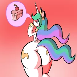 Size: 576x576 | Tagged: suggestive, artist:pembroke, derpibooru import, princess celestia, cake, cakelestia, food, image, png, the ass was fat, thiklestia