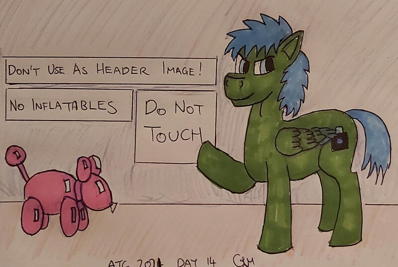 Size: 1920x1287 | Tagged: safe, artist:rapidsnap, derpibooru import, brian (balloon animal), oc, oc:rapidsnap, pegasus, pony, balloon, balloon animal, breaking the law, fuck the police, image, jpeg, rules, signs, smiling, smirk