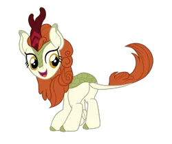 Size: 1607x1349 | Tagged: safe, artist:gmaplay, derpibooru import, autumn blaze, kirin, season 8, sounds of silence, spoiler:s08, blazebutt, butt, female, image, looking back, open mouth, open smile, plot, png, smiling, solo