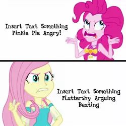 Size: 1300x1300 | Tagged: safe, derpibooru import, fluttershy, pinkie pie, a little birdie told me, equestria girls, equestria girls series, forgotten friendship, angry, chalk, fluttershy is not amused, geode of fauna, geode of sugar bombs, image, implied applejack, implied rainbow dash, jpeg, magical geodes, template, unamused