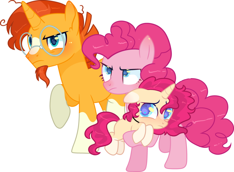 Size: 3981x2919 | Tagged: safe, artist:kurosawakuro, derpibooru import, pinkie pie, sunburst, pony, unicorn, female, filly, image, male, offspring, parent:pinkie pie, parent:sunburst, parents:pinkieburst, pinkieburst, png, shipping, simple background, straight, transparent background