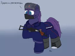 Size: 4000x3000 | Tagged: safe, artist:donnik, derpibooru import, oc, oc:wolf herbst, earth pony, pony, clothes, gun, image, mask, png, police uniform, solo, uniform, weapon