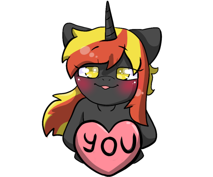 Size: 907x752 | Tagged: safe, artist:alex69vodka, derpibooru import, oc, oc:java, unofficial characters only, pony, unicorn, blushing, bust, female, heart, image, looking at you, png, sign, simple background, sticker, tongue out, transparent background