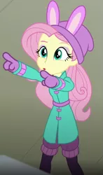 Size: 331x564 | Tagged: safe, derpibooru import, screencap, fluttershy, equestria girls, equestria girls series, holidays unwrapped, spoiler:eqg series (season 2), blizzard or bust, cropped, image, png, solo