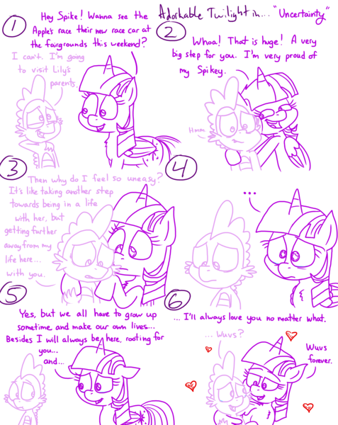 Size: 4779x6013 | Tagged: safe, artist:adorkabletwilightandfriends, derpibooru import, spike, twilight sparkle, twilight sparkle (alicorn), alicorn, comic:adorkable twilight and friends, growing up is hard to do, adorkable, awww, comic, cute, dork, emotional, emotions, family, feelings, feels, growing up, hug, image, love, mama twilight, maturity, png, relationship, relationships, slice of life, spikabetes, twiabetes