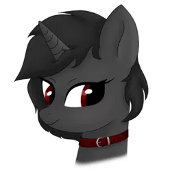 Size: 576x580 | Tagged: safe, artist:sundust, derpibooru import, oc, oc:richard98, unofficial characters only, pony, unicorn, bust, collar, horn, image, looking at you, male, png, portrait, simple background, smiling, smiling at you, solo, stallion, unicorn oc, white background