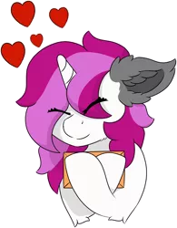 Size: 4748x6075 | Tagged: safe, artist:skylarpalette, derpibooru import, oc, oc:skylar palette, unofficial characters only, pony, unicorn, absurd resolution, cheek fluff, cute, ear fluff, eye clipping through hair, eyes closed, female, fluffy, heart, horn, hug, image, letter, mail, mare, ocbetes, png, simple background, simple shading, smiling, solo, transparent background, unicorn oc