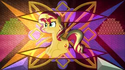 Size: 3840x2160 | Tagged: safe, artist:anime-equestria, artist:laszlvfx, derpibooru import, edit, sunset shimmer, pony, unicorn, female, high res, image, looking up, mare, png, sitting, smiling, solo, wallpaper, wallpaper edit