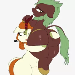 Size: 2382x2384 | Tagged: suggestive, artist:blitzyflair, derpibooru import, autumn blaze, cinder glow, summer flare, kirin, :3, ;p, ass worship, belly button, bipedal, butt, butthug, chubby, cloven hooves, extra thicc, female, females only, floppy ears, holding, hug, image, jpeg, large butt, lidded eyes, looking at you, looking back, one eye closed, open mouth, plot, simple background, smiling, thighs, thunder thighs, tongue out