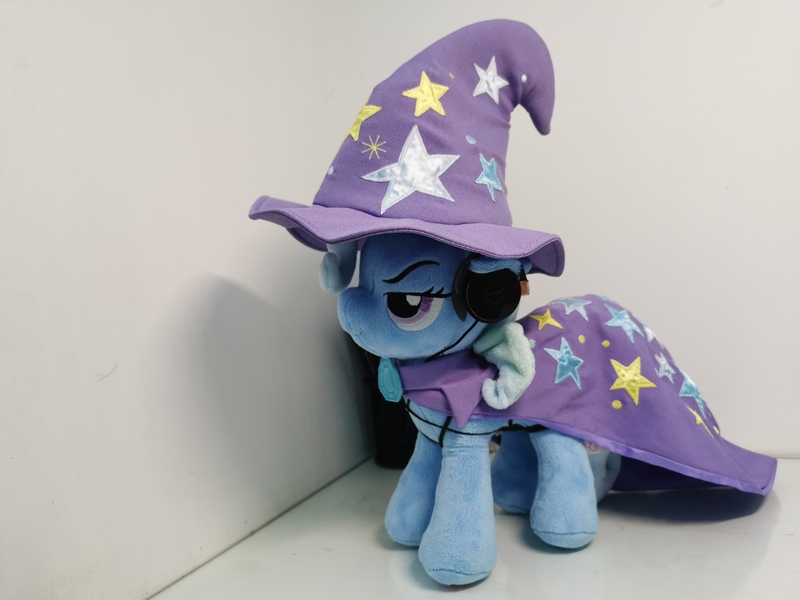 Size: 3648x2736 | Tagged: safe, artist:square#01, derpibooru import, trixie, unicorn, earbuds, image, jpeg, photo, solo, toy