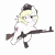Size: 4000x4000 | Tagged: safe, artist:shinodage, ponybooru import, oc, oc:aryanne, unofficial characters only, earth pony, pony, art pack:marenheit 451, /mlp/, blonde, blonde mane, blonde tail, blue eyes, blushing, gun, heart, image, national socialism, png, transparent background