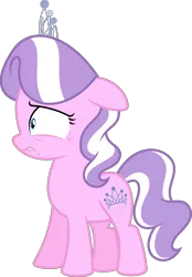 Size: 4460x6400 | Tagged: safe, artist:parclytaxel, derpibooru import, edit, editor:slayerbvc, vector edit, diamond tiara, earth pony, pony, cropped, female, filly, freckles, image, jewelry, lip bite, png, simple background, solo, tiara, transparent background, vector