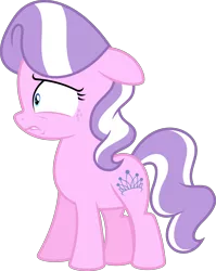 Size: 4460x5596 | Tagged: safe, artist:parclytaxel, derpibooru import, edit, editor:slayerbvc, vector edit, diamond tiara, earth pony, pony, accessory-less edit, cropped, female, filly, freckles, image, lip bite, missing accessory, png, simple background, solo, transparent background, vector