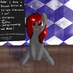 Size: 2048x2048 | Tagged: safe, artist:dicemarensfw, derpibooru import, oc, oc:dicemare, pegasus, pony, adorable face, advertisement, advertisement in description, advertising, background, being cute, blushing, cute, dialogue, discord server, eye lashes, female, freckles, image, mare, open mouth, png, shading, shadows, sitting, small pony, solo, talking to viewer, wide eyes