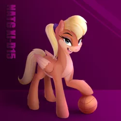 Size: 2000x2000 | Tagged: safe, artist:darksly, derpibooru import, ponified, pegasus, pony, atg 2021, basketball, crossover, image, jpeg, lola bunny, looney tunes, newbie artist training grounds, open mouth, sports