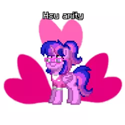 Size: 768x768 | Tagged: safe, artist:altersmay87, derpibooru import, oc, oc:hsu amity, alicorn, pony, pony town, alicorn oc, clothes, cutie mark, eyelashes, female, heart, horn, image, mare, name tag, png, ponytail, smiling, wings