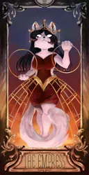 Size: 1197x2340 | Tagged: safe, artist:laps-sp, derpibooru import, diamond dog, clothes, dress, female, female diamond dog, image, png, solo, tarot card, the empress