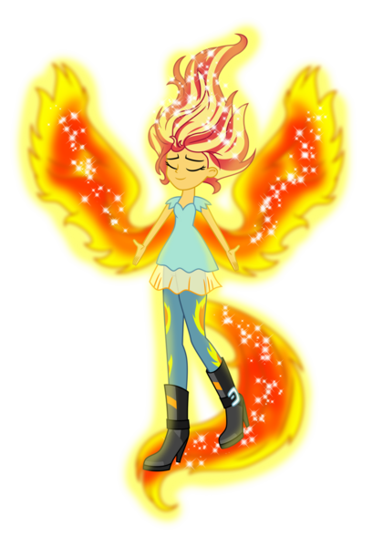 Size: 1024x1463 | Tagged: safe, artist:emeraldblast63, artist:scarlet-spectrum, derpibooru import, sunset shimmer, equestria girls, eyes closed, image, png, sunset phoenix