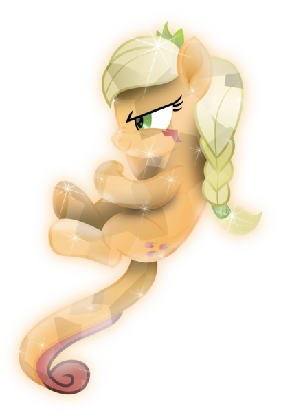 Size: 3611x5297 | Tagged: safe, artist:lincolnbrewsterfan, derpibooru import, applejack, crystal pony, earth pony, monster pony, original species, tatzlpony, my little pony: the movie, the ending of the end, alternate hairstyle, alternate tailstyle, braid, braided ponytail, crown, crystalline, crystallized, crystal tatzlpony, curled tail, derpibooru exclusive, determination, determined, determined face, determined look, determined smile, eye markings, facial markings, floating, gift art, glow, hairband, happy, image, inkscape, jewelry, looking ahead, looking forward, movie accurate, moviefied, png, prehensile tail, regalia, shading, show moviefied, simple background, smiling, solo, species swap, .svg available, tatzljack, transparent background, vector