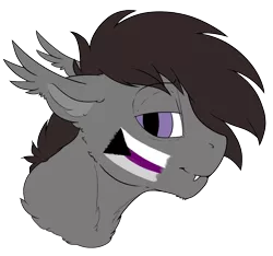 Size: 1502x1404 | Tagged: safe, artist:cold blight, derpibooru import, oc, oc:windwalker, unofficial characters only, bat pony, bat pony oc, bat wings, demisexual, demisexual pride flag, ear fluff, fangs, floppy ears, fluffy, image, png, pride, pride flag, simple background, smiling, transparent background, wings