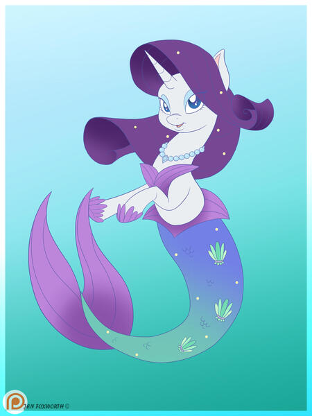 Size: 2121x2828 | Tagged: safe, artist:foxbeast, derpibooru import, rarity, mermaid, merpony, pony, seapony (g4), unicorn, blue background, blue eyes, blue mane, colored pupils, crepuscular rays, cute, female, fish tail, flowing mane, hoof shoes, horn, image, jewelry, jpeg, mermaidized, mermarity, necklace, ocean, open mouth, patreon, patreon logo, raribetes, seaponified, seapony rarity, simple background, smiling, solo, species swap, tail, underwater, water