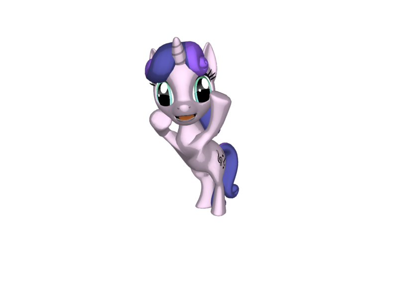 Size: 1200x900 | Tagged: safe, artist:mrbarney94, derpibooru import, sweetie belle, pony, unicorn, pony creator, 3d, 3d pony creator, bipedal, female, filly, g1, g1 style, g4, image, open mouth, png, ponylumen, simple background, singing, transparent background