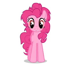 Size: 455x403 | Tagged: safe, artist:jakeneutron, derpibooru import, pinkie pie, bat pony, earth pony, pony, vampire, vampony, alternate cutie mark, bat ponified, fangs, female, front view, image, looking at you, mare, pinkiebat, png, puppet, race swap, red eyes, redesign, shadow, simple background, smiling, solo, species swap, transparent background, vector