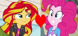 Size: 1332x618 | Tagged: safe, derpibooru import, pinkie pie, sunset shimmer, equestria girls, equestria girls (movie), rainbow rocks, female, heart, image, lesbian, png, shipping, shipping domino, sunsetpie