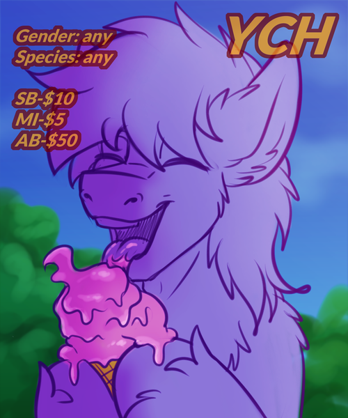 Size: 1667x2000 | Tagged: safe, artist:fkk, derpibooru import, pony, advertisement, auction, commission, food, ice cream, image, png, solo, ych sketch, your character here