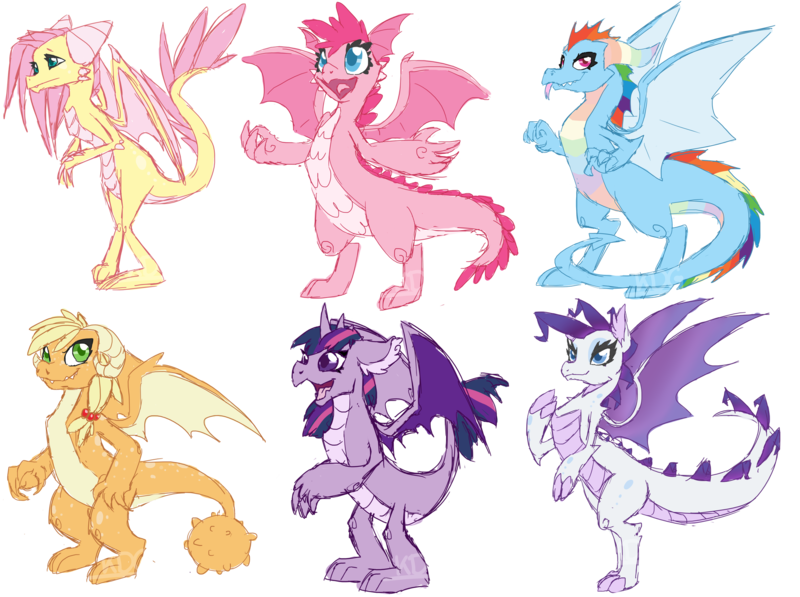 Size: 2835x2116 | Tagged: safe, artist:mondlichtkatze, derpibooru import, applejack, fluttershy, pinkie pie, rainbow dash, rarity, twilight sparkle, dragon, cute, dragoness, dragonified, dragonjack, eyelashes, eyeshadow, female, flutterdragon, full body, image, makeup, mane six, pinkiedragon, png, rainbow dragon, raridragon, species swap, standing, tongue out, twilidragon, wings