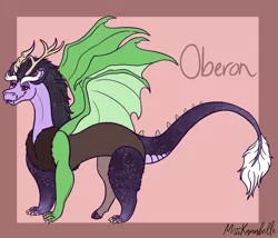 Size: 1750x1500 | Tagged: safe, artist:misskanabelle, derpibooru import, oc, oc:oberon, unofficial characters only, draconequus, adopted offspring, draconequus oc, image, magical parthenogenic spawn, male, offspring, parent:discord, parent:king sombra, parent:princess luna, parents:lumbra, png, signature, solo