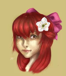 Size: 623x708 | Tagged: safe, artist:nayra-the-wolf, derpibooru import, apple bloom, human, humanized, image, png, solo