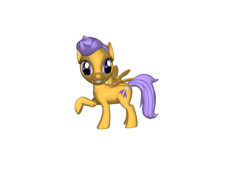 Size: 1200x900 | Tagged: safe, artist:mrbarney94, derpibooru import, scootaloo, pegasus, pony, pony creator, 3d, 3d pony creator, female, filly, g1, g4, g4 style, grin, image, png, ponylumen, raised hoof, raised leg, simple background, smiling, transparent background, wings