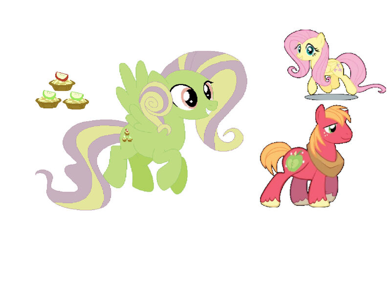 Size: 1920x1405 | Tagged: safe, artist:thebunnylover92, derpibooru import, big macintosh, fluttershy, oc, oc:apple pie, earth pony, pegasus, pony, base used, female, fluttermac, image, jpeg, male, mare, offspring, parent:big macintosh, parent:fluttershy, parents:fluttermac, shipping, simple background, stallion, straight, white background