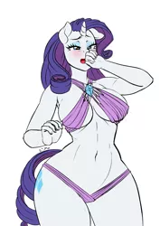 Size: 850x1200 | Tagged: suggestive, artist:pia-sama, derpibooru import, rarity, anthro, pony, unicorn, bikini, blushing, breasts, busty rarity, clothes, female, image, implied sneeze, mare, png, pre sneeze, simple background, sneezing, solo, solo female, swimsuit, wardrobe malfunction, white background, wide hips