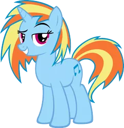 Size: 1920x1987 | Tagged: safe, derpibooru import, edit, vector edit, rainbow dash, vinyl scratch, pony, unicorn, ponyar fusion, fusion, image, png, recolor, simple background, smiling, transparent background, vector