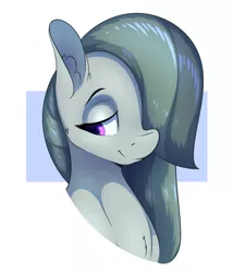 Size: 1800x2100 | Tagged: safe, artist:aquaticvibes, derpibooru import, marble pie, earth pony, pony, bust, cute, ear fluff, female, hair over one eye, image, marblebetes, mare, png, simple background, smiling, solo, white background