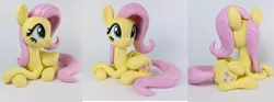 Size: 5184x1920 | Tagged: safe, artist:sparkle257, derpibooru import, fluttershy, pony, figurine, image, irl, jpeg, lying down, photo, prone, solo