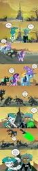 Size: 1280x5764 | Tagged: safe, alternate version, artist:hellengomes15, artist:kayman13, artist:toonanimexico15, derpibooru import, edit, edited screencap, screencap, discord, starlight glimmer, thorax, trixie, changeling, to where and back again, attack, backpack, bag, changeling hive, comic, crossover, image, implied discord, jenny wakeman, jpeg, my life as a teenage robot, reformed four, saddle bag, screencap comic, speech bubble, text edit