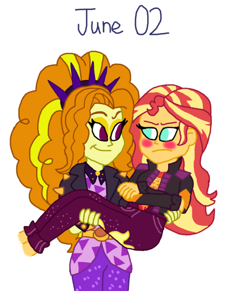 Size: 2000x2361 | Tagged: safe, artist:ktd1993, derpibooru import, adagio dazzle, sunset shimmer, equestria girls, bridal carry, carrying, female, image, lesbian, png, shipping, sunsagio